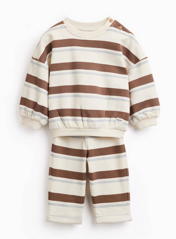 Multi-Coloured Hooped Stripe Jogging Set 3-6 months